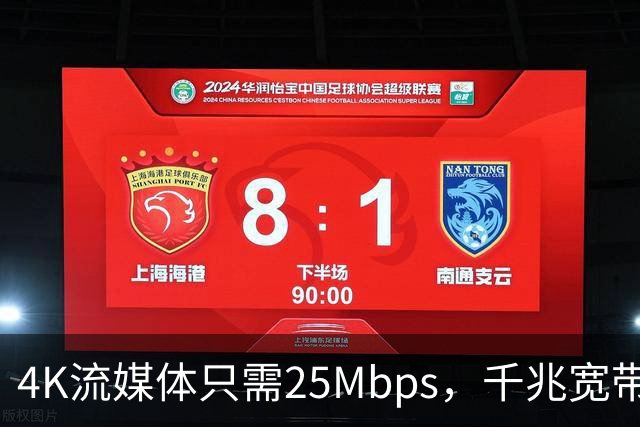 4K流媒体只需25Mbps，千兆宽带白买了？